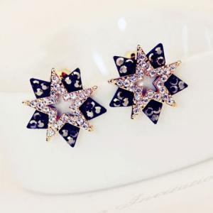 Five-pointed Stars Stud Earrings Studded With..