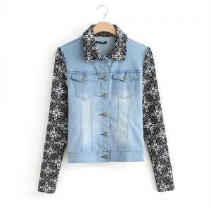 Stylish Cool Contrast Color Floral Print Spliced..
