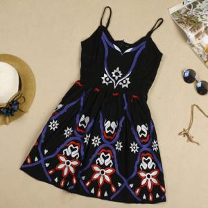 Tribal Embroidery Graphic Bustier Skater Mini..