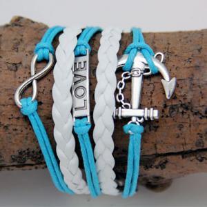 Anchor Love Lucky Number 8 Braided String Charm..
