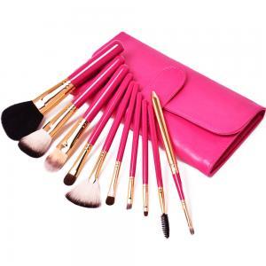 10 Pcs Make Up Cosmetic Brush Set With Rose Red..