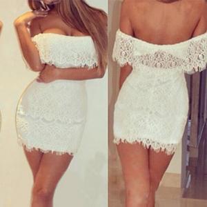 Sexy Low-cut Backless Off-the-shoulder Lace..