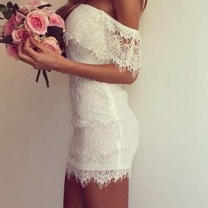 Sexy Low-cut Backless Off-the-shoulder Lace..
