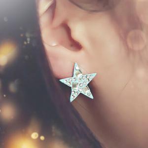 Daze Rhinestone Blue Star Stud Earring..