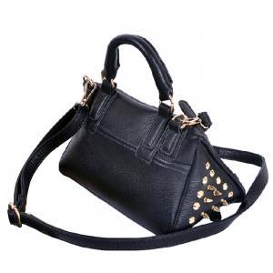 Vintage Rivets Black Handbag Shoulder Bag Cross..