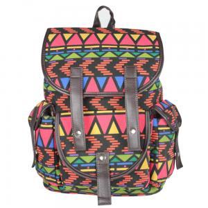 Casual Contrast Color Canvas Backpack Travelling..