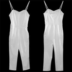Sexy V-neck Strapless White Tenths Pants Jumpsuit..