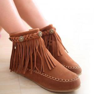 Fashion Tassels Round Toe Inner-increased Boots..