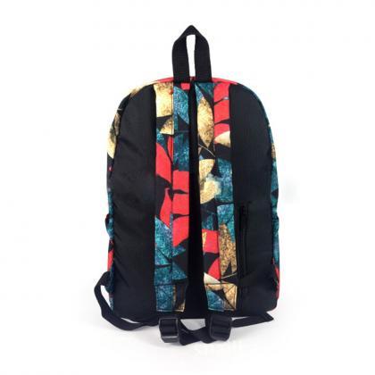 Bohemian Style Leaves Floral Print Backpack..