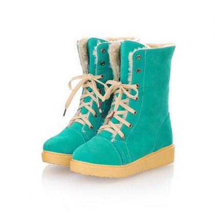 flat heel snow boots