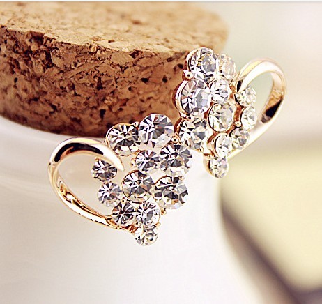 Elegant Cute Heart Shape Rhinestone Earrings [grxjy530082]