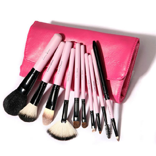 10 Pcs Premium Makeup Brush Set Kit With Case - Pink [grxjy5140003]