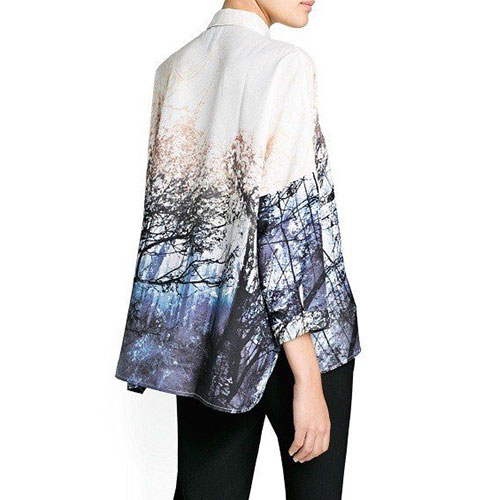 landscape print blouse