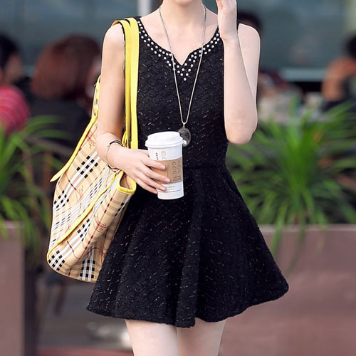 black tank skater dress