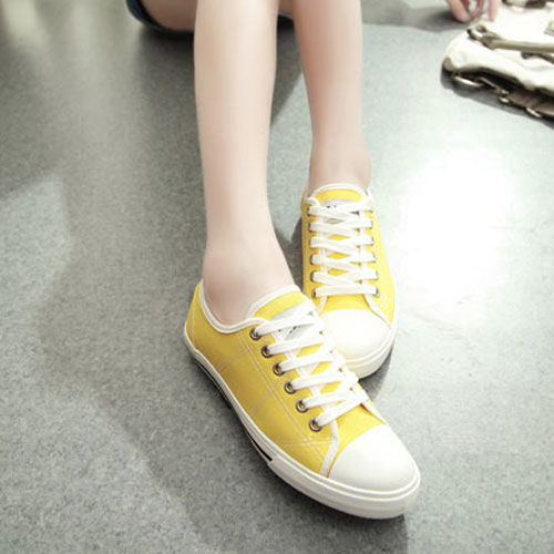 Candy Color Lace Up Casual Low Top Flat Canvas Sneaker [grxjy5190460 ...