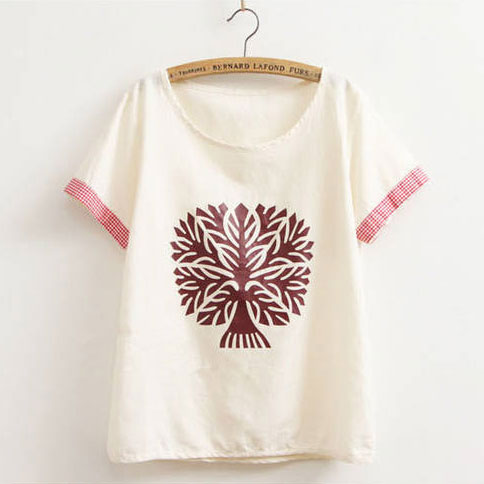 Tree Print Cotton T-shirt