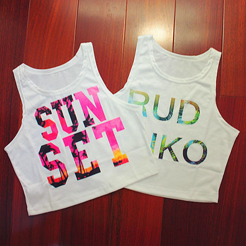 Sexy Letters Print Dew Navel Tank Tops [grxjy561768]
