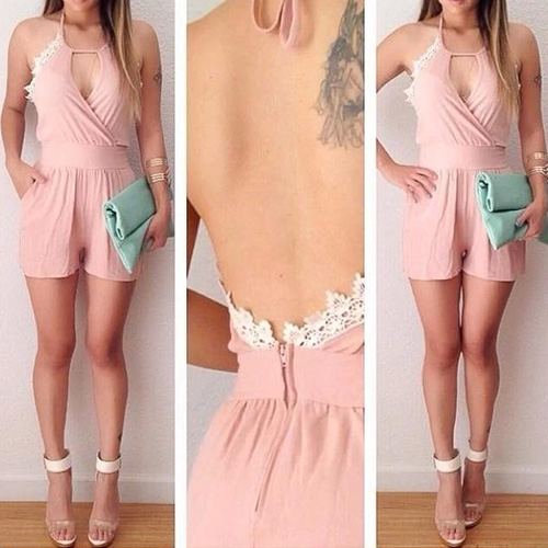 Sexy Pink Backless High Waist Jumpsuit [grxjy561893]