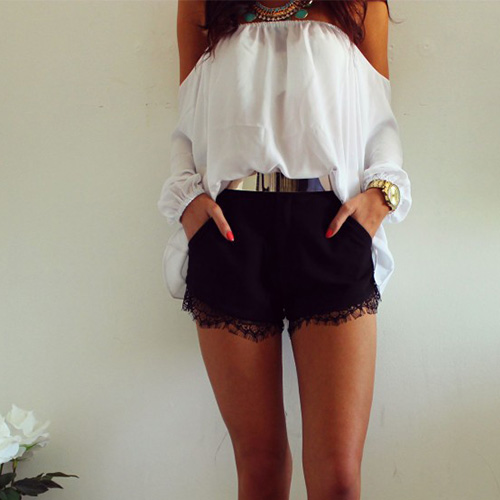 Sexy Slash Neck Off-shoulder Bat Sleeve Chiffon Tops [grxjy562162] on ...