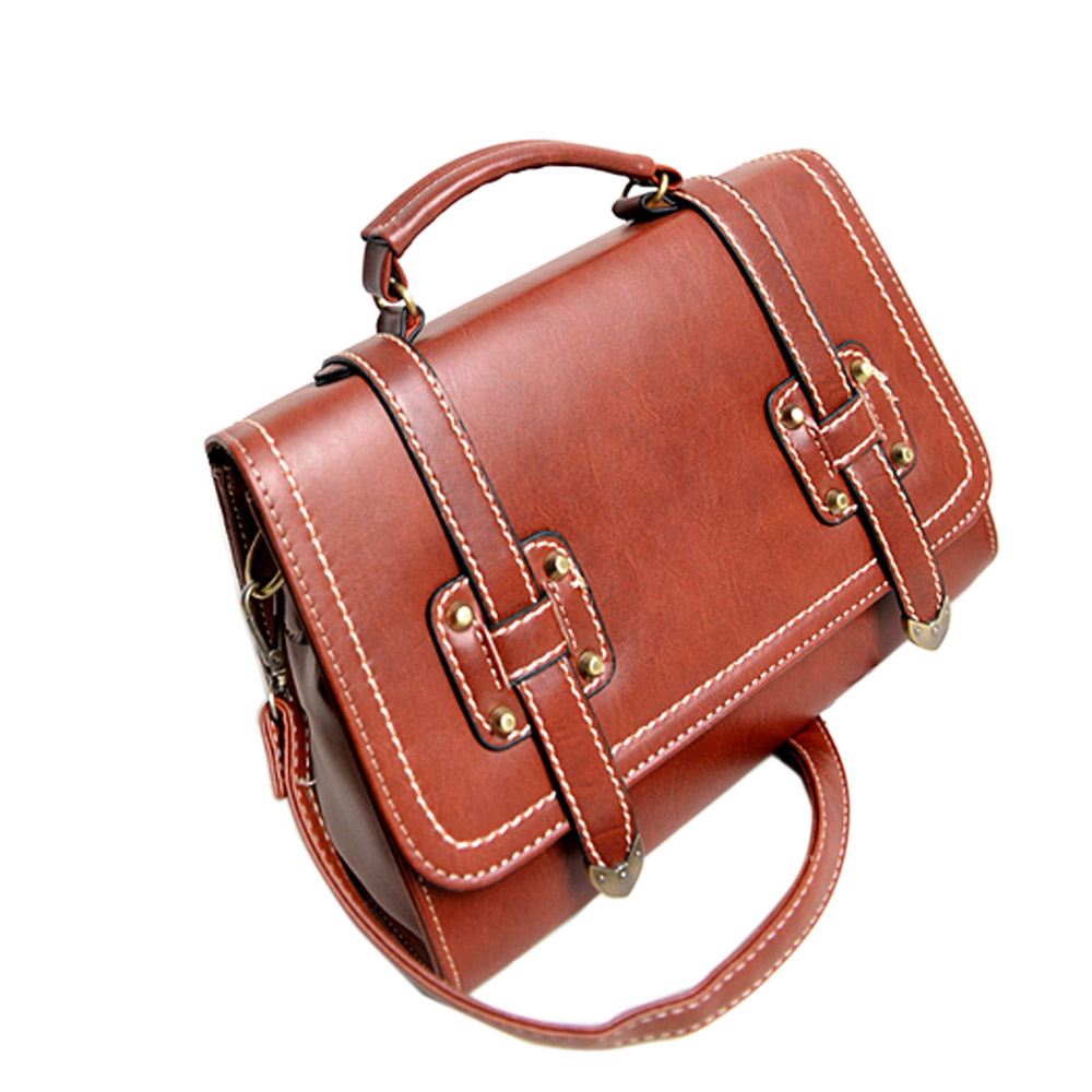 Retro Solid Color Handbag Shoulder Messenger Bag [grxjy5204221]