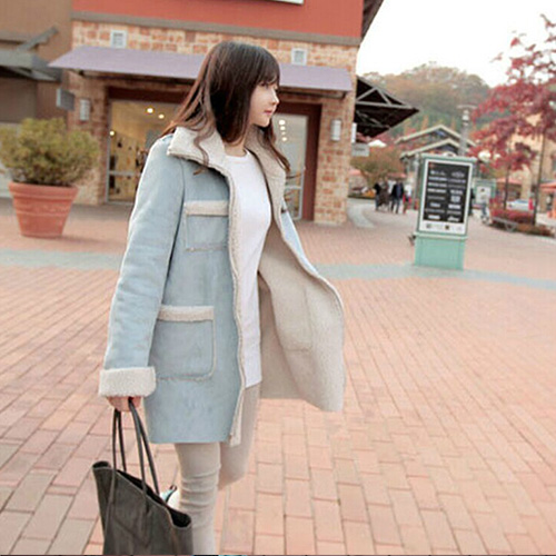 Fashion Polyester Sherpa Warm Coat [grxjy56002471] on Luulla