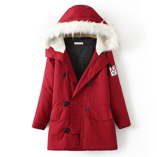 Fashion Oversized Solid Color Loose Hooded Warm Padded Coat ...