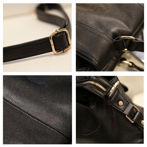 [grxjy520060]European Style Cool Simple Black Motorcycle Handbag on Luulla