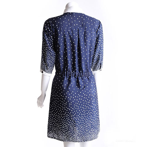 polka dot belted midi shirt dress