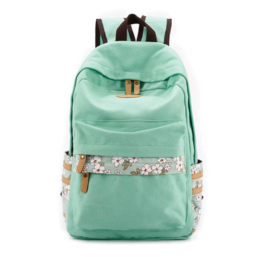 Floral Print Travel School Computer Backpack Shoulder Bag Rucksack ...
