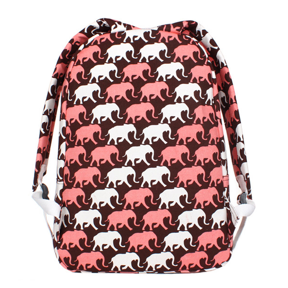 Casual Style Elephants Print Backpack School Travel Computer Shoulder