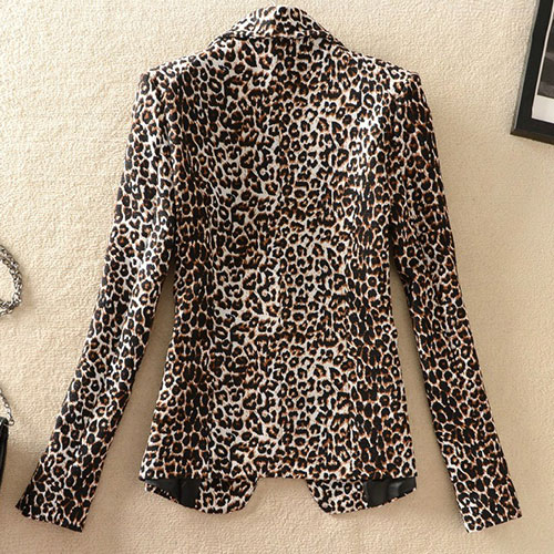 Leopard Print Shoulder Pab Slim Fit Suit Jacket Coat [grxjy561102] On ...