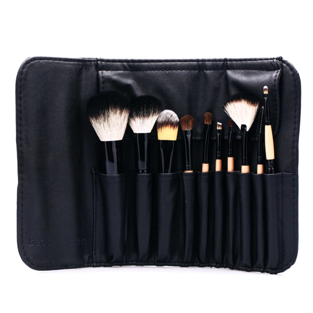 10 PCS Makeup Cosmetic Brush Tool Set With Black Pouch [grxjy5140029 ...