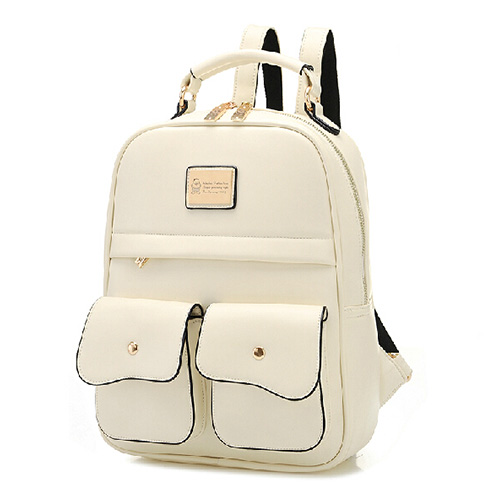 British Style Pure Color Backpack School Bag [grxjy5204192] on Luulla