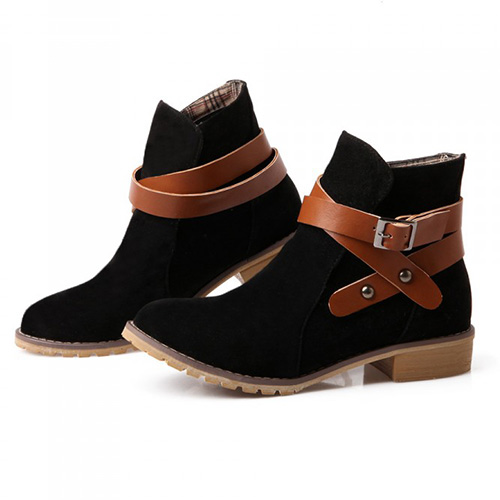 ankle boot with buckle strap