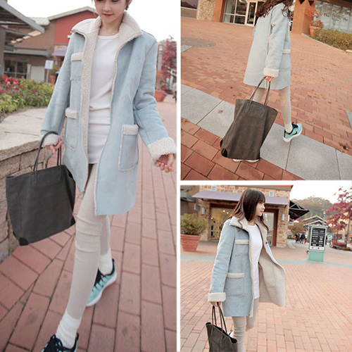 Fashion Polyester Sherpa Warm Coat [grxjy56002471] on Luulla