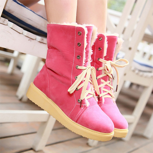 flat heel snow boots