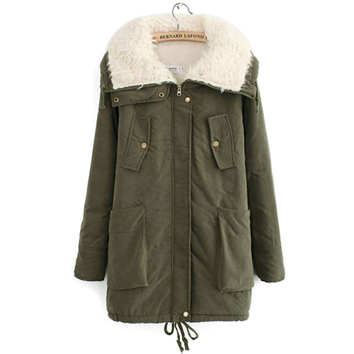 Fashion Solid Color Oversized Warm Padded Coat [grxjy56002997] on Luulla